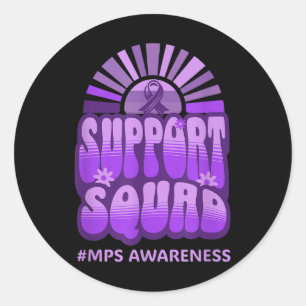 Support-Team für Squad Mps Awareness Retro Groovy Runder Aufkleber