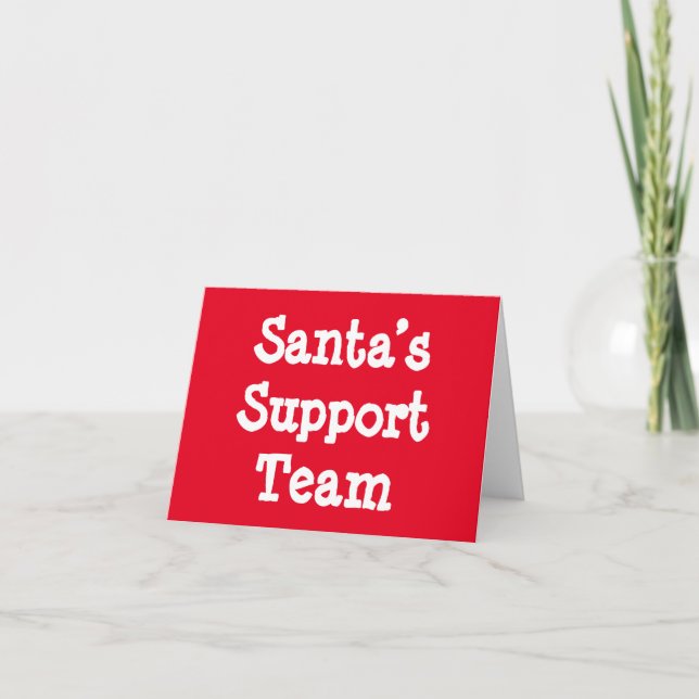 Support-Team-Karte des Weihnachtsmanns Karte (Vorderseite)