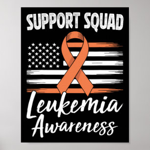Support-Team Leukämie-Bewusstsein Orangefarbenes B Poster