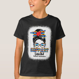 Support-Team Unordentlicher Dutt Puzzle-Band Autis T-Shirt