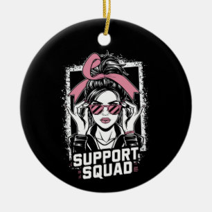 Support-Team Unordentlicher Dutt Rosa Krieger Brus Keramik Ornament