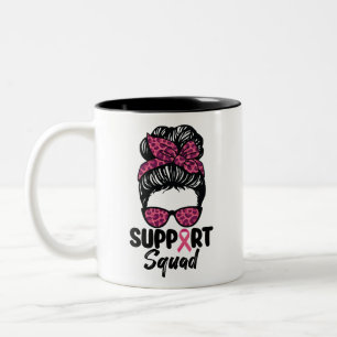 Support-Team Unordentlicher Dutt Rosa Krieger Brus Zweifarbige Tasse