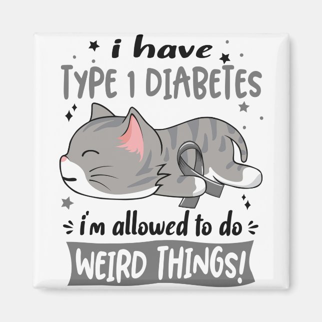 Support Typ 1 Diabetes Awareness Ribbon Geschenke Magnet (Vorne)