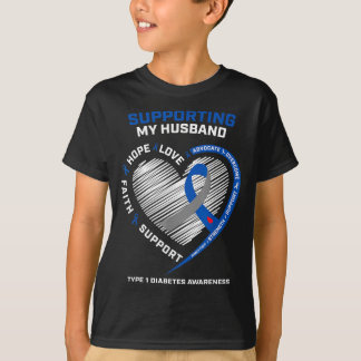 Support Type One Diabetic Husband Type 1 Diabetes T-Shirt