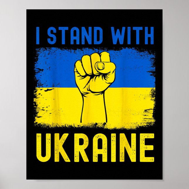 Support Ukraine Flag I Stand With Ukraine  Poster (Vorne)