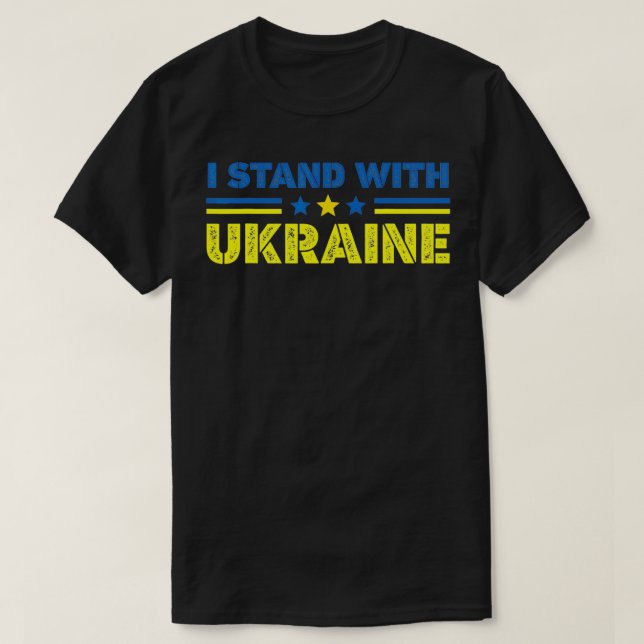 Support Ukraine I Stand with Support Ukraine  T-Shirt (Design vorne)