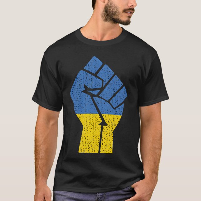 Support Ukraine Stand With Ukraine Ukrainian Flag  T-Shirt (Vorderseite)