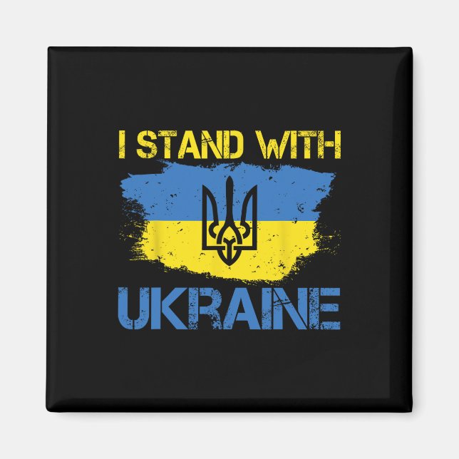 Support Ukraine With This Ukraine Flag I Stand Wit Magnet (Vorne)