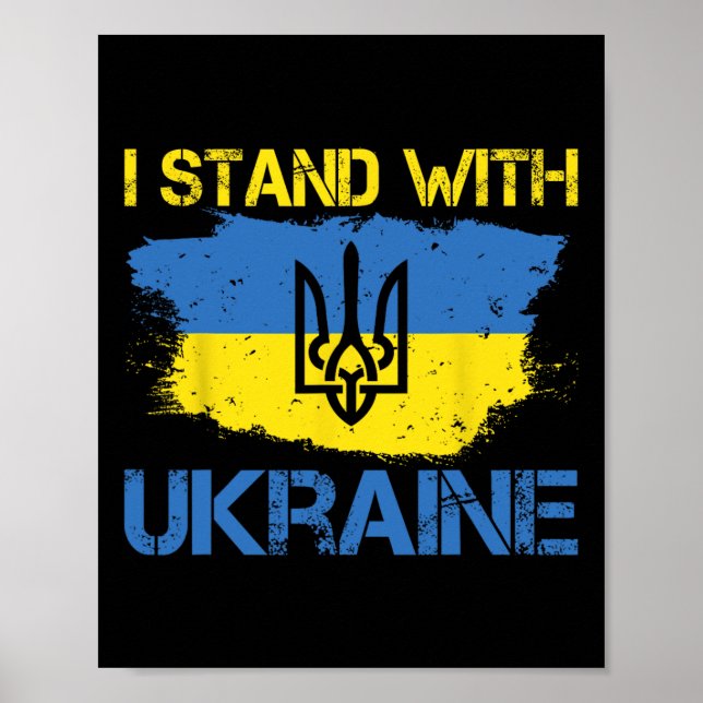 Support Ukraine With This Ukraine Flag I Stand Wit Poster (Vorne)