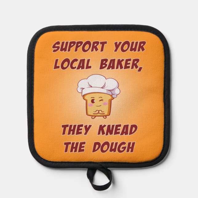 Support your baker they knead the dough topflappen (Vorderseite)
