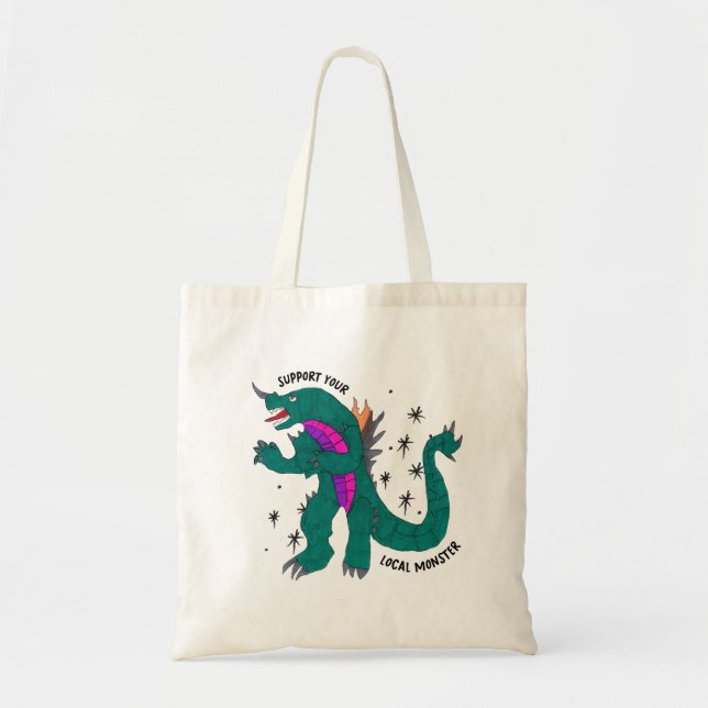 "Support Your Local Monster" Tote Bag  Tragetasche (Vorne)