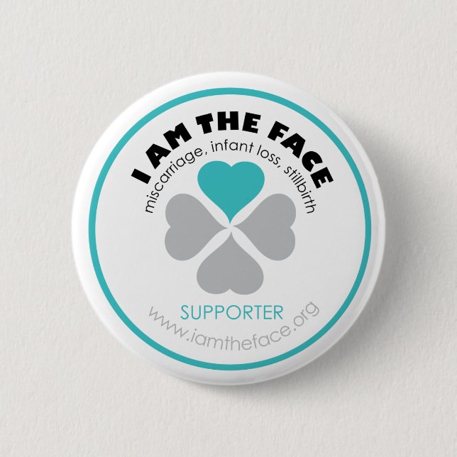*Supporter* BIN ICH der GESICHT Blau-Knopf Button (Vorderseite)