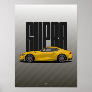 Supra MK5 - Gelbes Sportwagen Poster