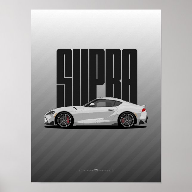 Supra MK5 - Silbersportwagen Poster (Vorne)