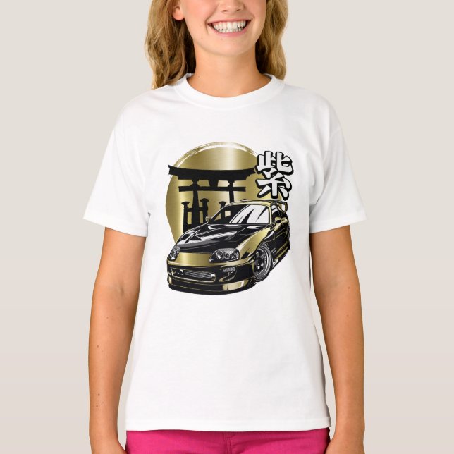 Supra Mk 4 Golden Drift Car T-Shirt (Vorderseite)