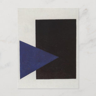 Suprematie mit blauem Dreieck und schwarzem Quadra Postkarte