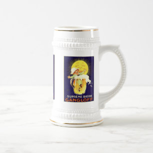 Supreme Biere Gangloff Vintage-Liquor-Etikett Bierglas