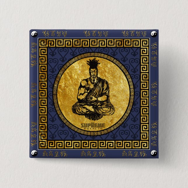 Supreme Royalty First Buddhist Button Square (BLU) (Vorderseite)