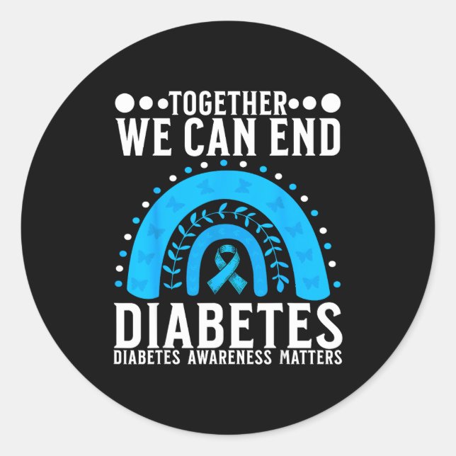 Suprt Diabetes Awareness Month For Diabetes Women  Runder Aufkleber (Vorderseite)