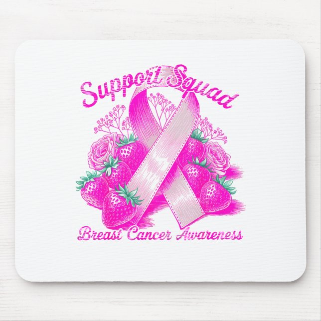 Suprt Squad Breast Cancer Awareness Nk Ribbon Wome Mousepad (Vorne)
