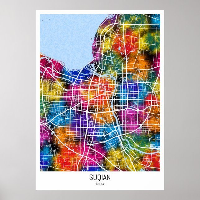 Suqian China City Map Poster (Vorne)