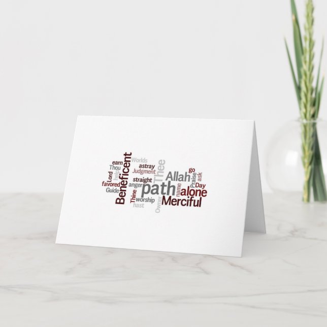 Surah Al-Fatiha Wordle Grußkarte Karte (Vorderseite)