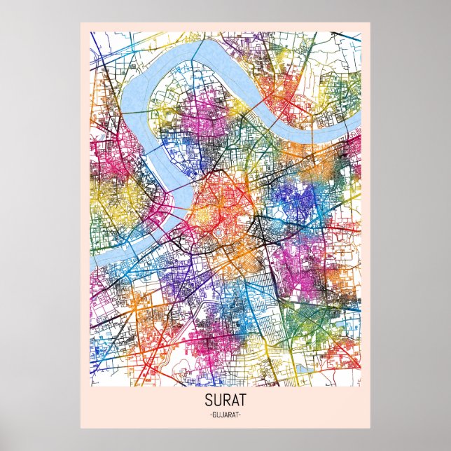 Surat Gujarat City Map Poster (Vorne)