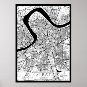 Surat Gujarat Karte Poster