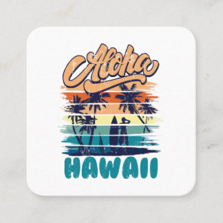 Surf - Aloha Hawaii Quadratische Visitenkarte