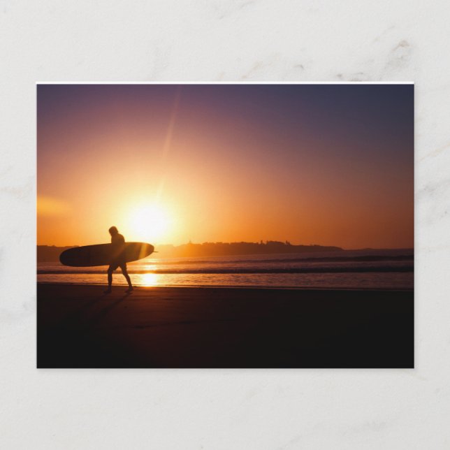 Surf at sunset postkarte (Vorderseite)