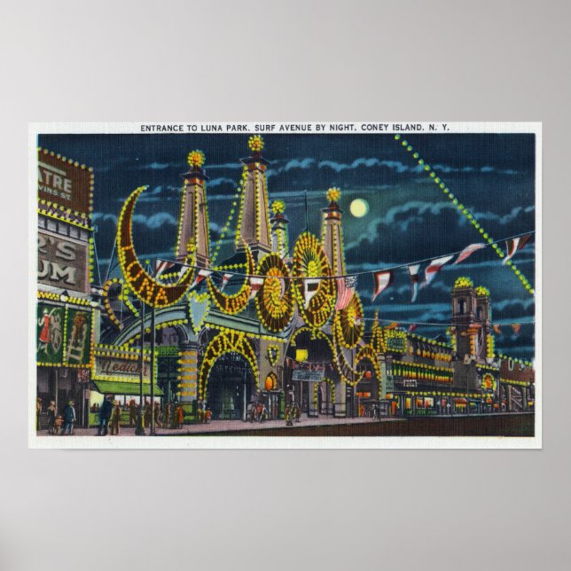 Surf Avenue Aussicht Luna Park Eingang Poster (Vorne)