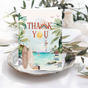 Surf Beach   Boho Sommer Dankeskarte