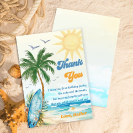 Surf Beach Geburtstagsparty Danke Karte