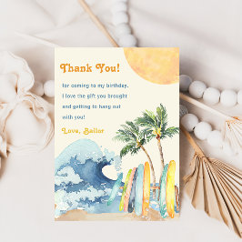 Surf Beach Geburtstagsparty Danke Karte