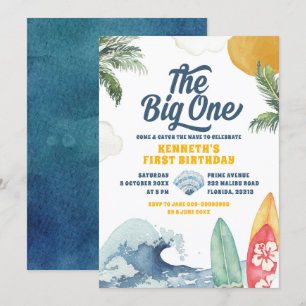 Surf Beach Sommer Big One Einladung zum ersten Geb
