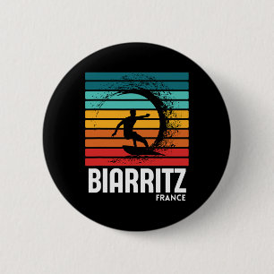 Surf Biarritz Frankreich Strand Vintage Retro Surf Button