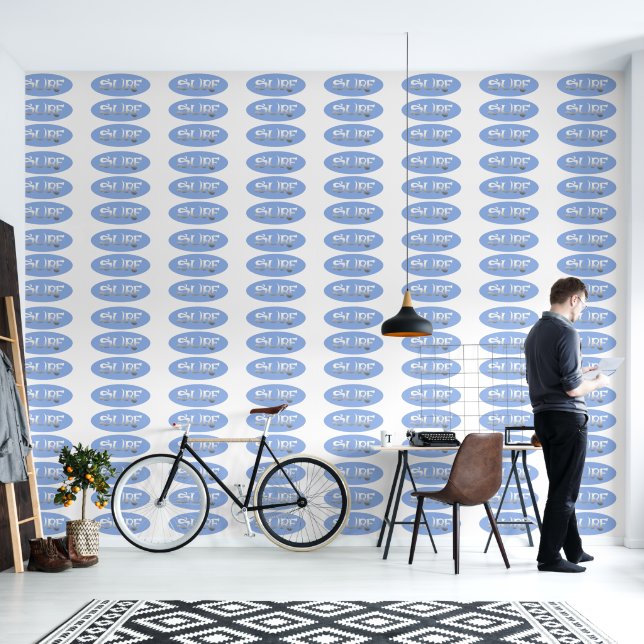 Surf-blaue, glatte Vinyl-Tapete Tapete (Wohnbereich)
