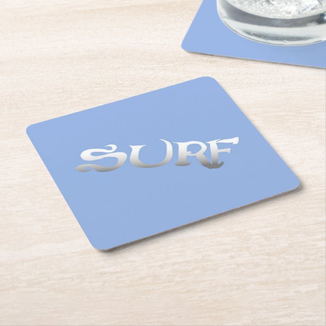 Surf-blaue Untersetzer aus gekacheltem Papier (angewinkelt)