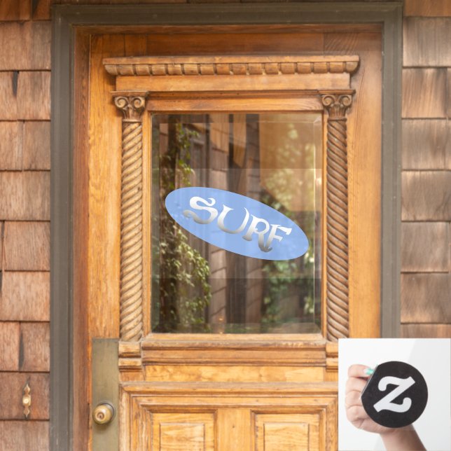 Surf-blue neit oval opaq Fensterklemme Vorderstock Fensteraufkleber (Haustür)