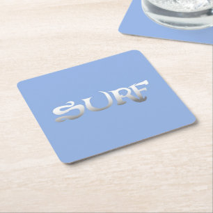 Surf-Blue-Paper-Untersetzer Rechteckiger Pappuntersetzer