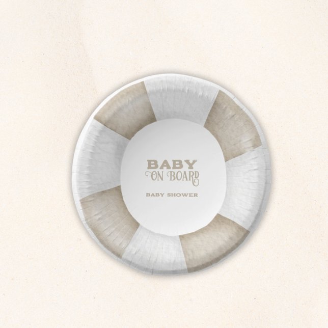 Surf Board Baby Shower Custom Pappteller (Baby on Board Gender Neutral Shower)