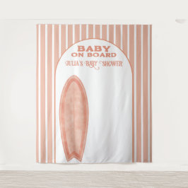 Surf Board Baby Shower Custom Photo Wall Banner Wandteppich