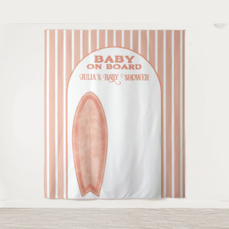 Surf Board Baby Shower Custom Photo Wall Banner Wandteppich