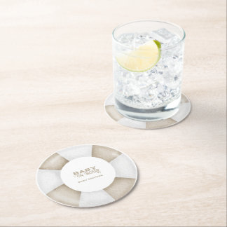 Surf Board Baby Shower Custom Runder Pappuntersetzer