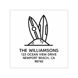 Surf-Board-Rücksendeadresse Permastempel