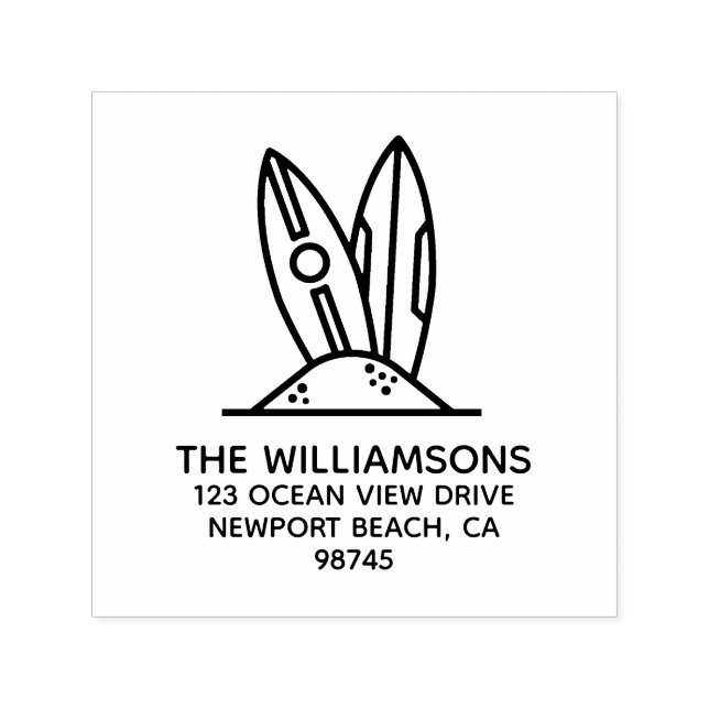 Surf-Board-Rücksendeadresse Permastempel (Design)