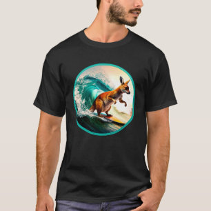 Surf Boarding Kangaroo Australien Tierwelt Surfer T-Shirt