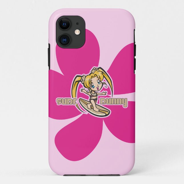 Surf Bunny Surfer Girl Cartoon Case-Mate iPhone Hülle (Rückseite)