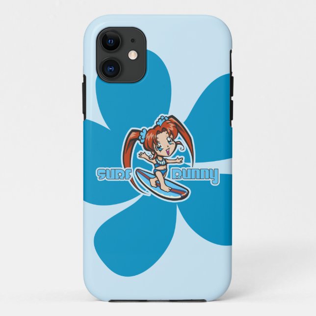 Surf Bunny Surfer Girl Cartoon Case-Mate iPhone Hülle (Rückseite)