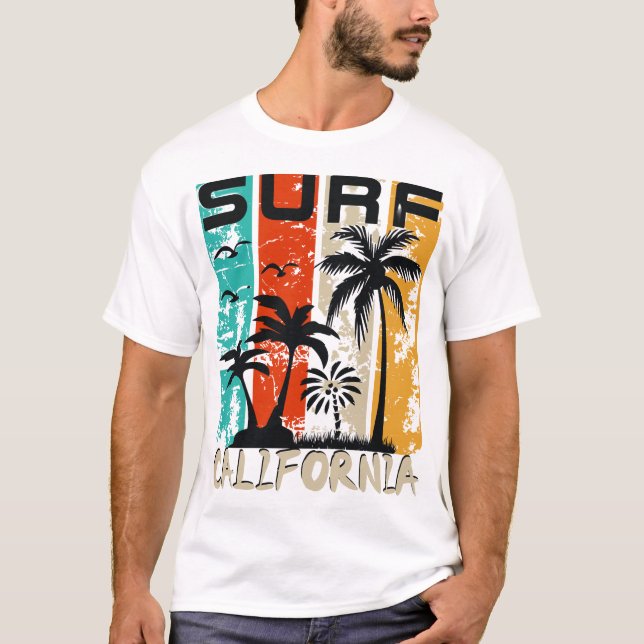 Surf California Bliss: Reiten Sie die Wellen T-Shirt (Vorderseite)